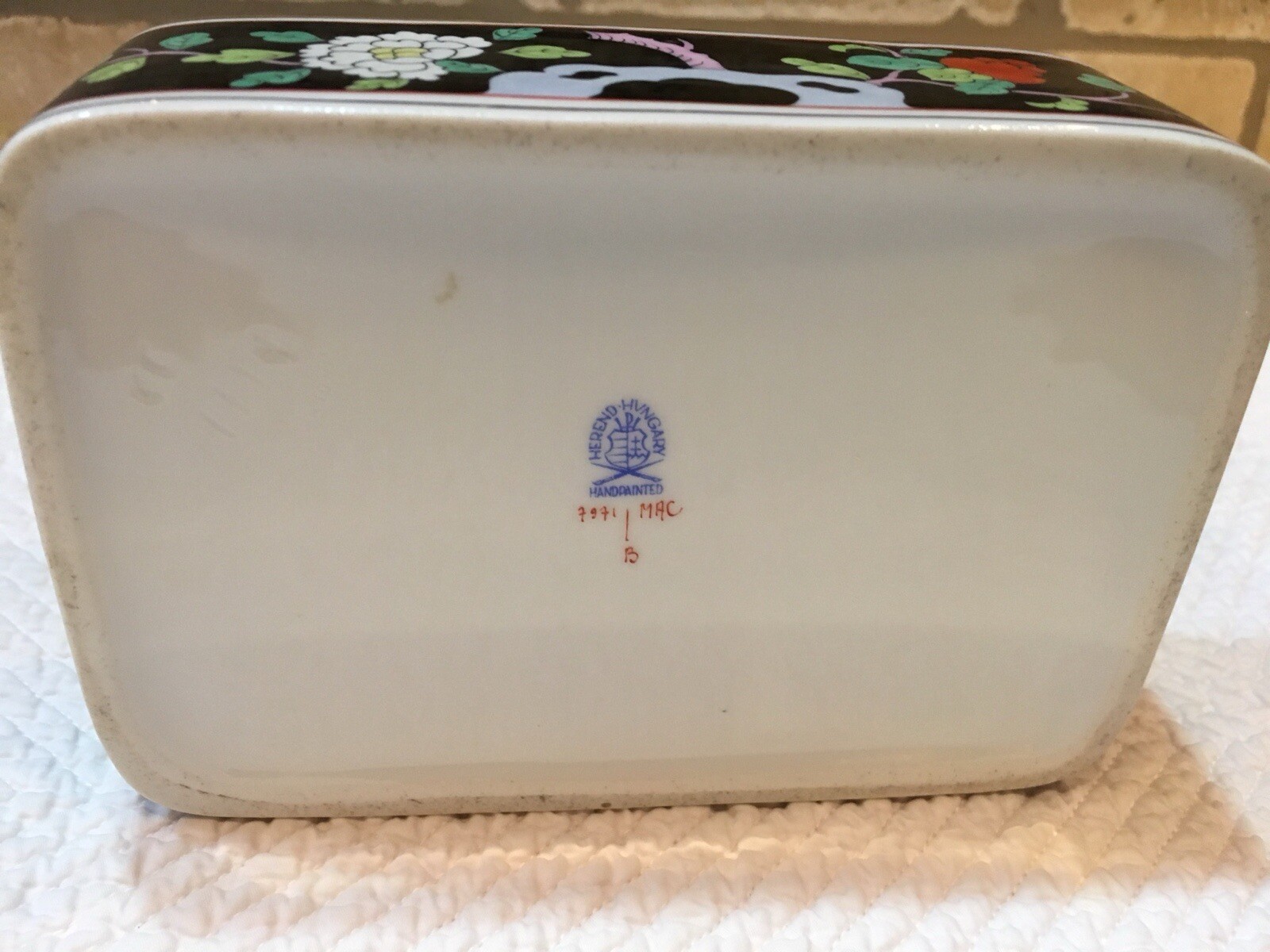Herend Bonbon / Covered Box 5.5″ L – Macao (MAC) Rare