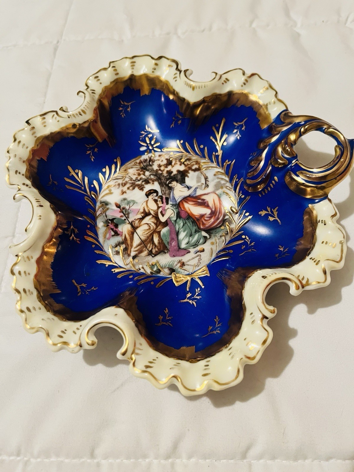 18/1900’s Rare Collectible Rococo Style Porcelain Bowl. Handpainted