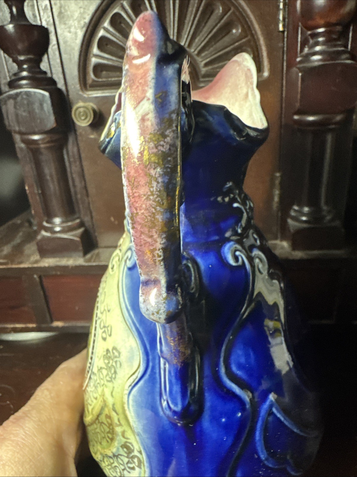 Antique 8 1/4 inches tall Cobalt Blue Vase Royal Vienna