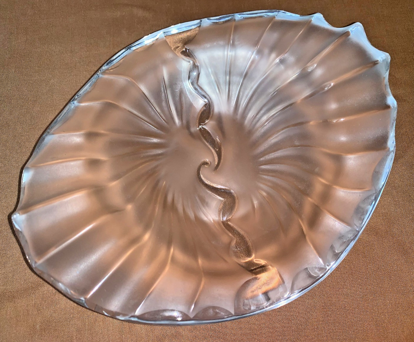 Lalique France “Nancy Cendrier” Frosted Satin Glass Ash Tray Ex Condition