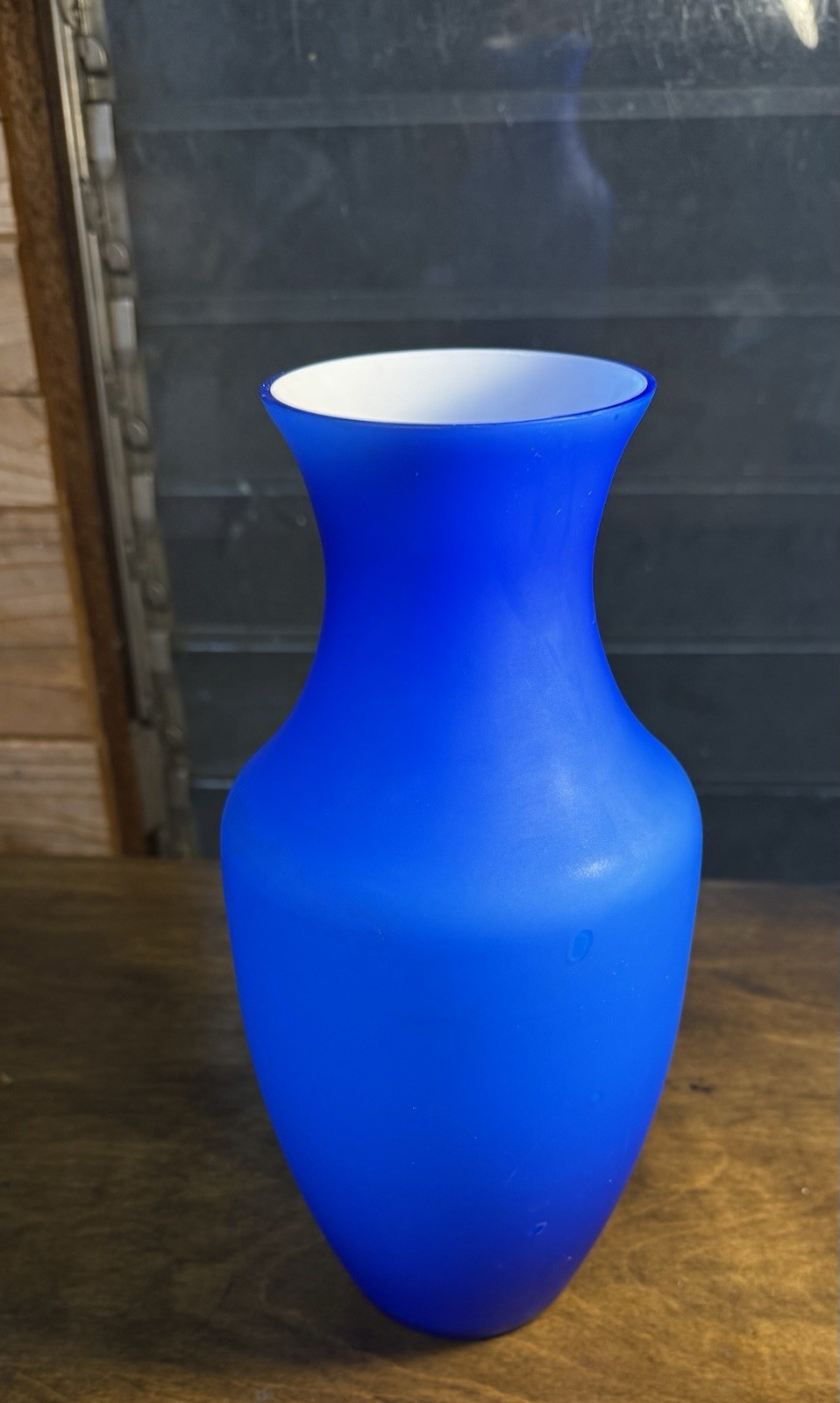 Mid Century Modern 1970 Moretti Cased Satin Italian Art Glass Vase H 10.5 in