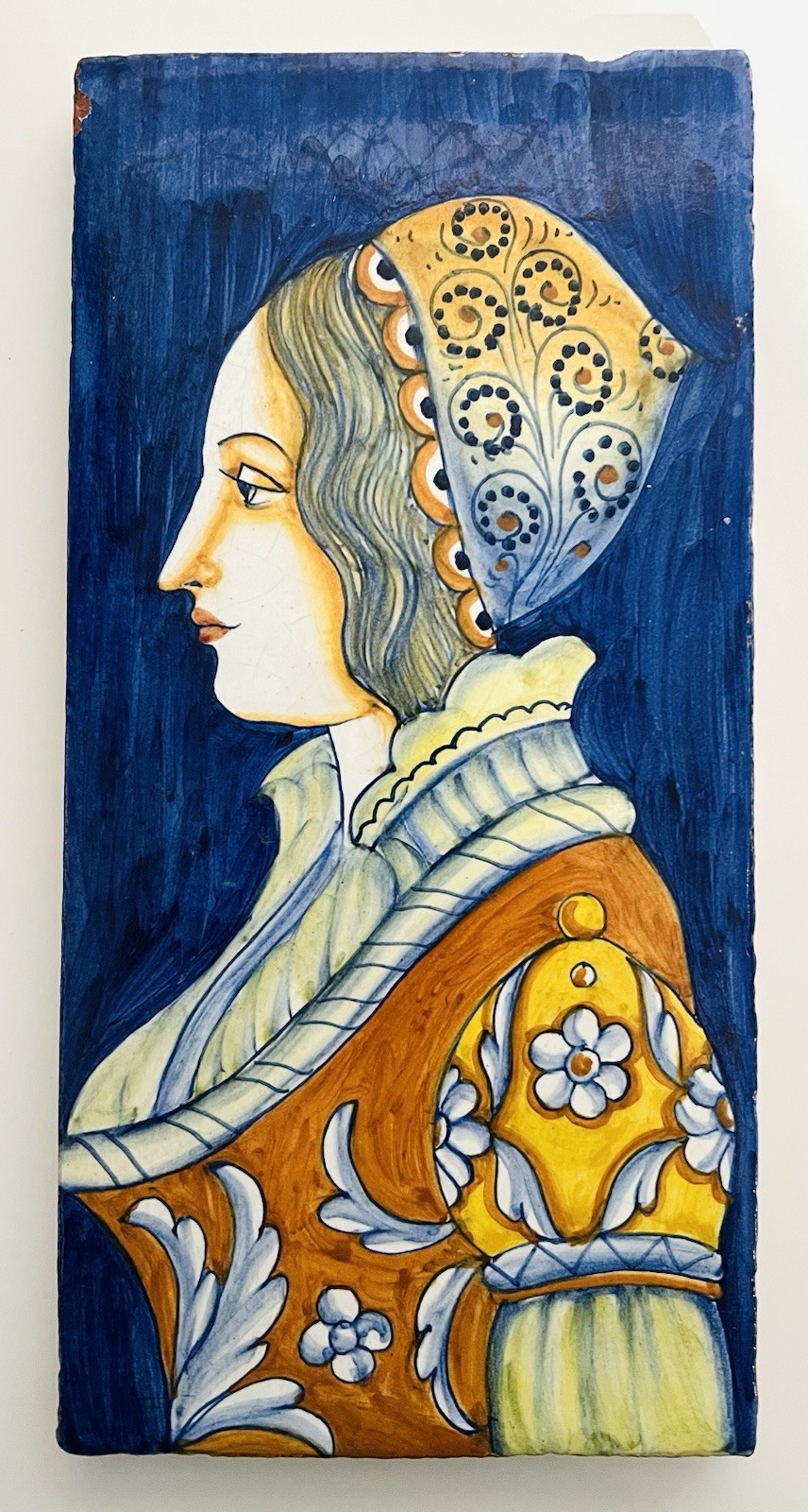 Vintage La Piccola Bottega Wall Tile “BELLA DONNA” Portrait Of A Woman 12”x 6″