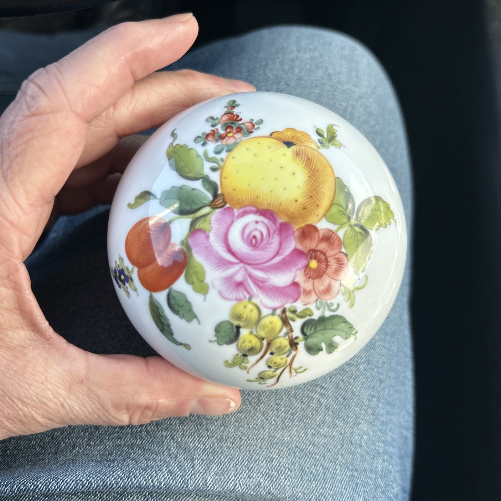 HEREND, Hungary, Handpainted, Covered Trinket Box, Excellent Condition