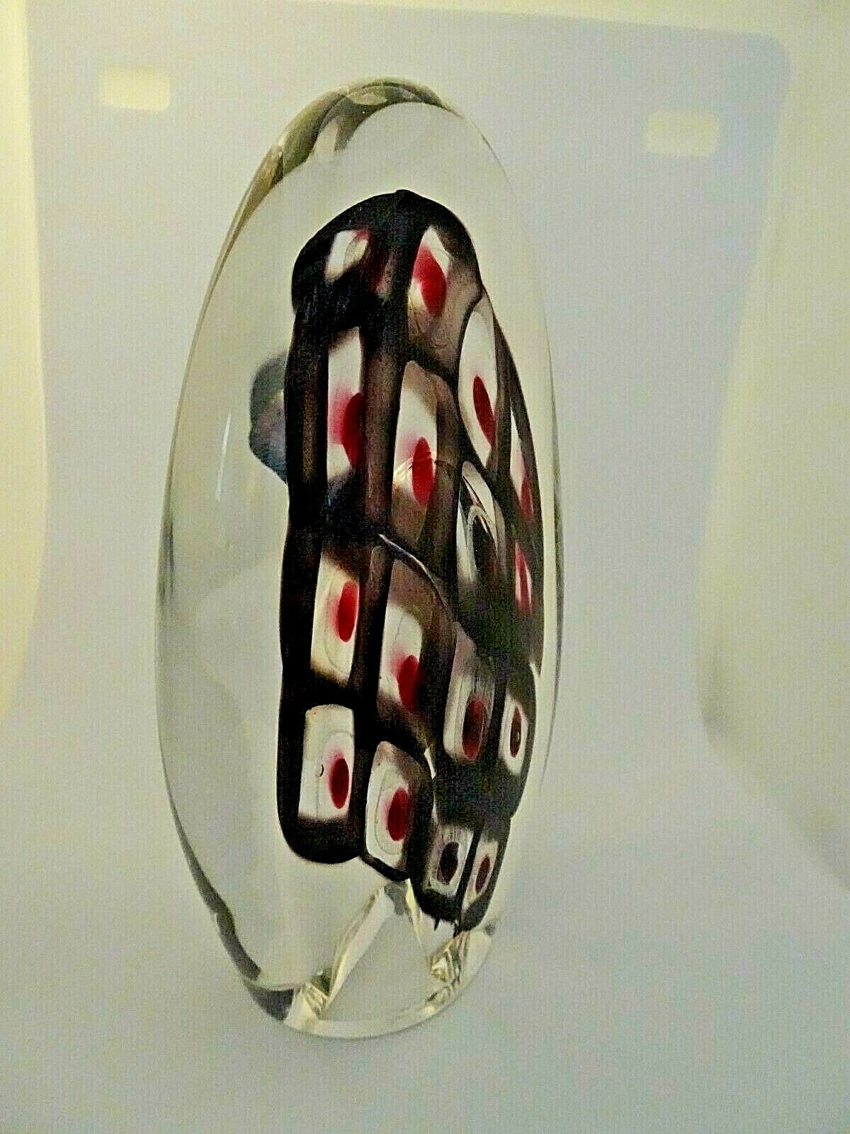 Signed Matthew Paskiet Firenation Toledo Art Glass Peacock Sculpture Paperweight