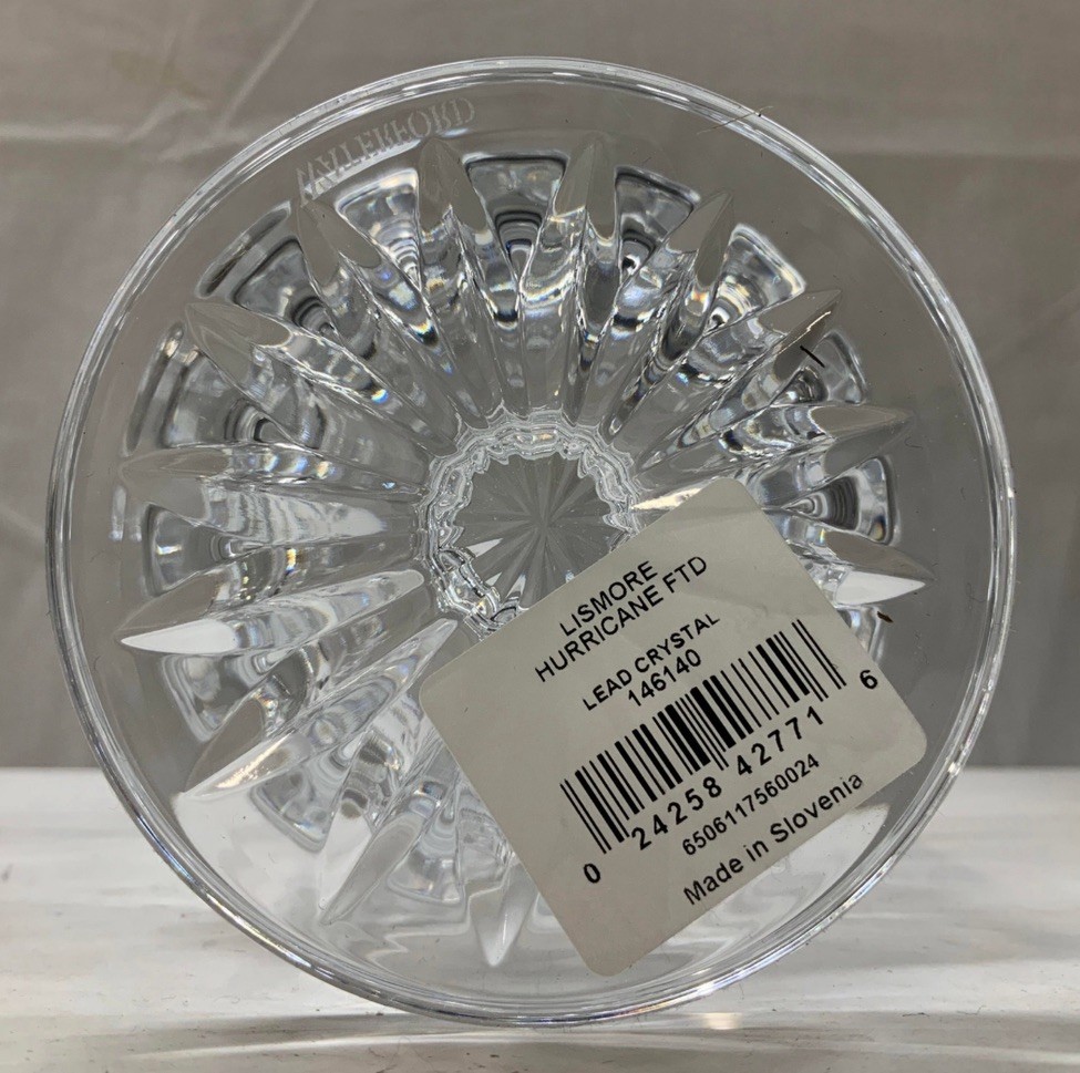 Waterford Lismore Pierce Open Footed Hurricane Candle Holder Vase 6.5″ New N Box
