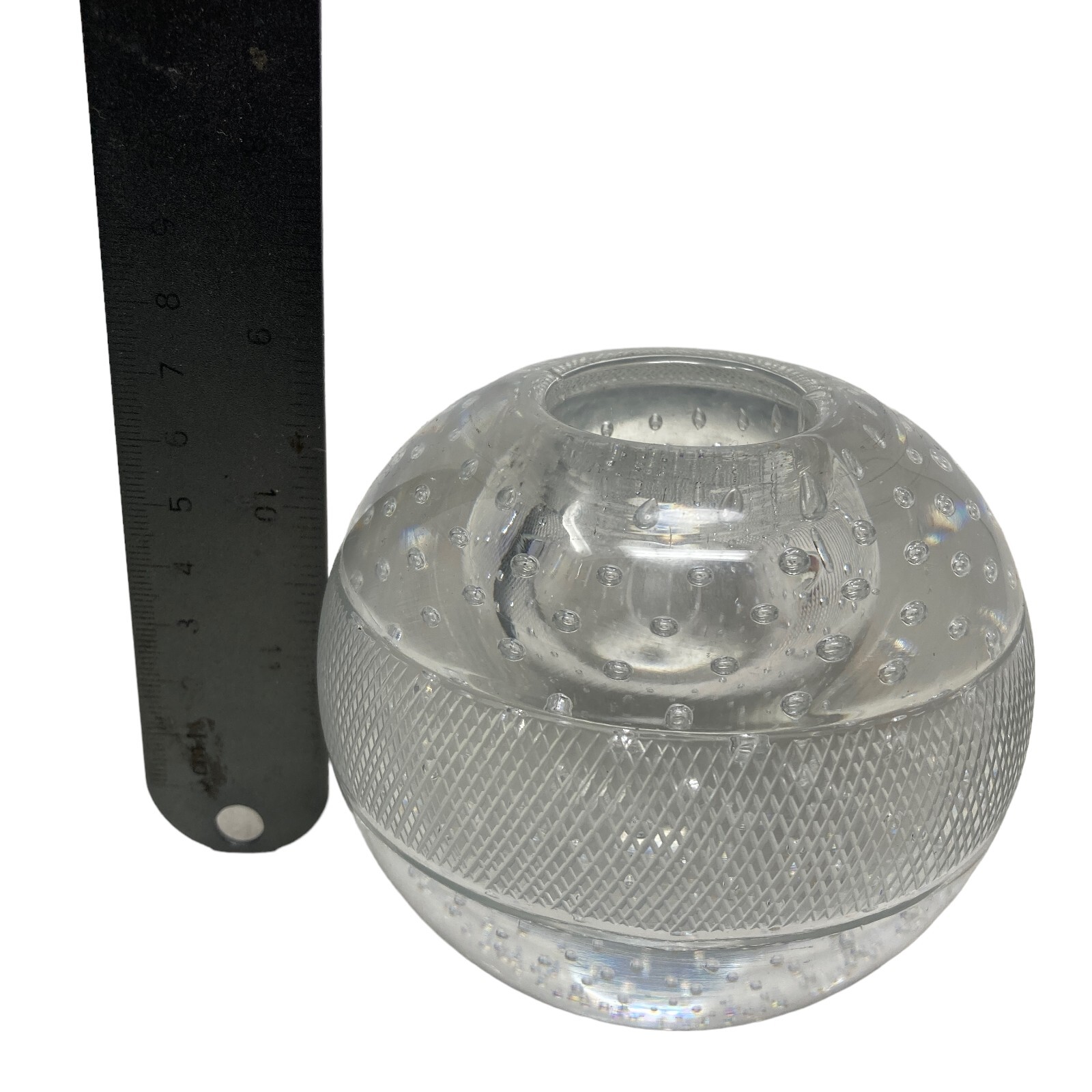 vintage antique bubble paperweight inkwell clear heavyweight sphere