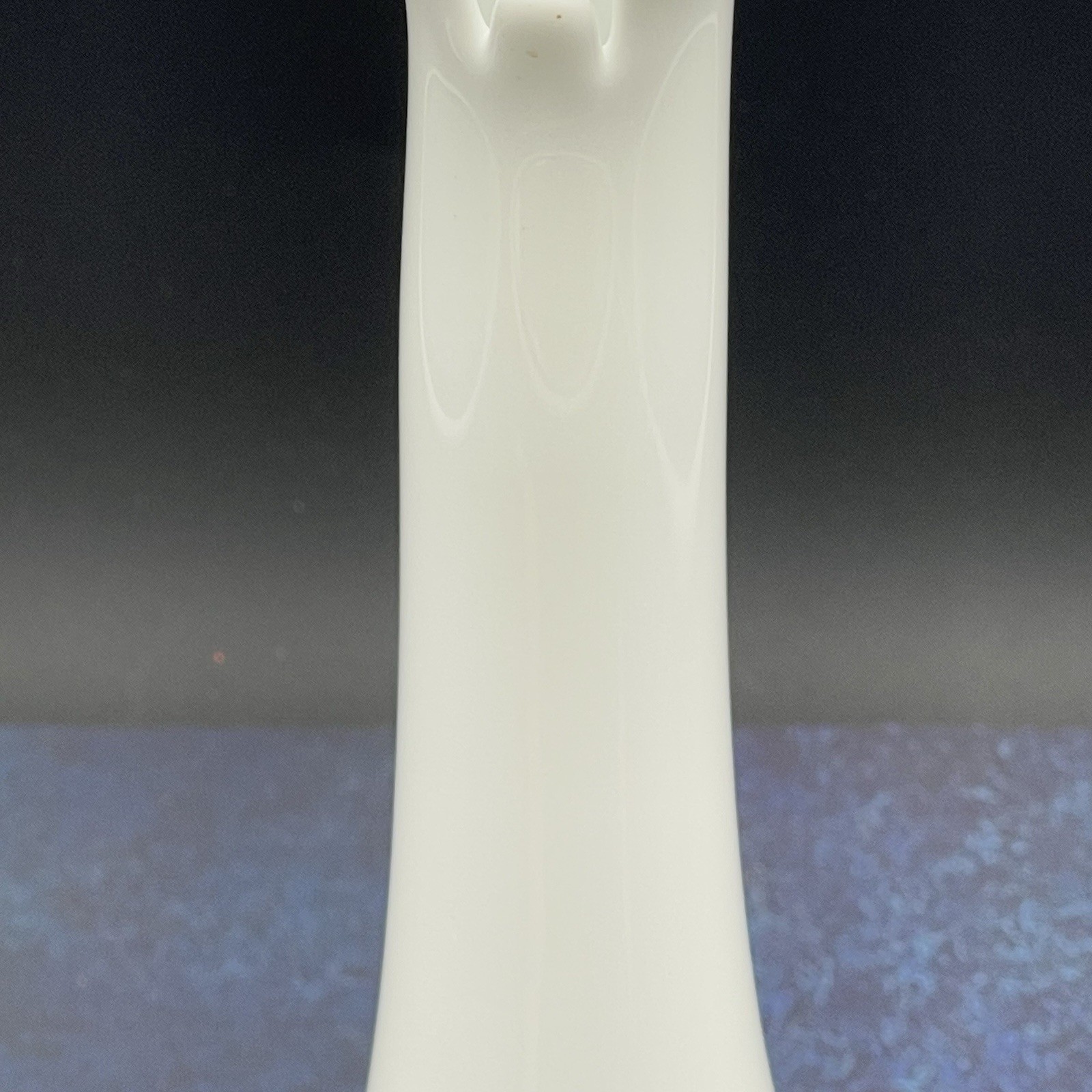 Fenton 15.75” Vintage White Milk Glass Vase Hobnail Swung MCM Signed