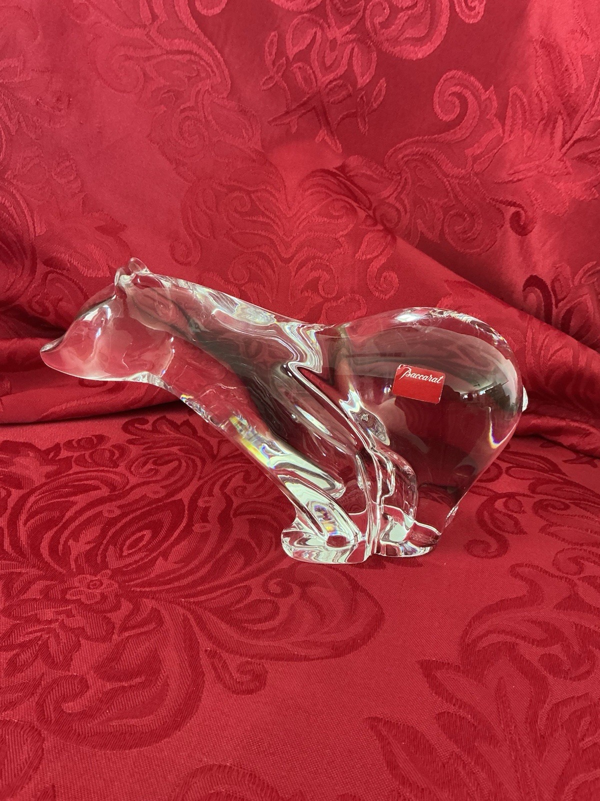 MIB FLAWLESS Stunning BACCARAT France Glass Crystal WALL STREET BEAR 7.5” Figure
