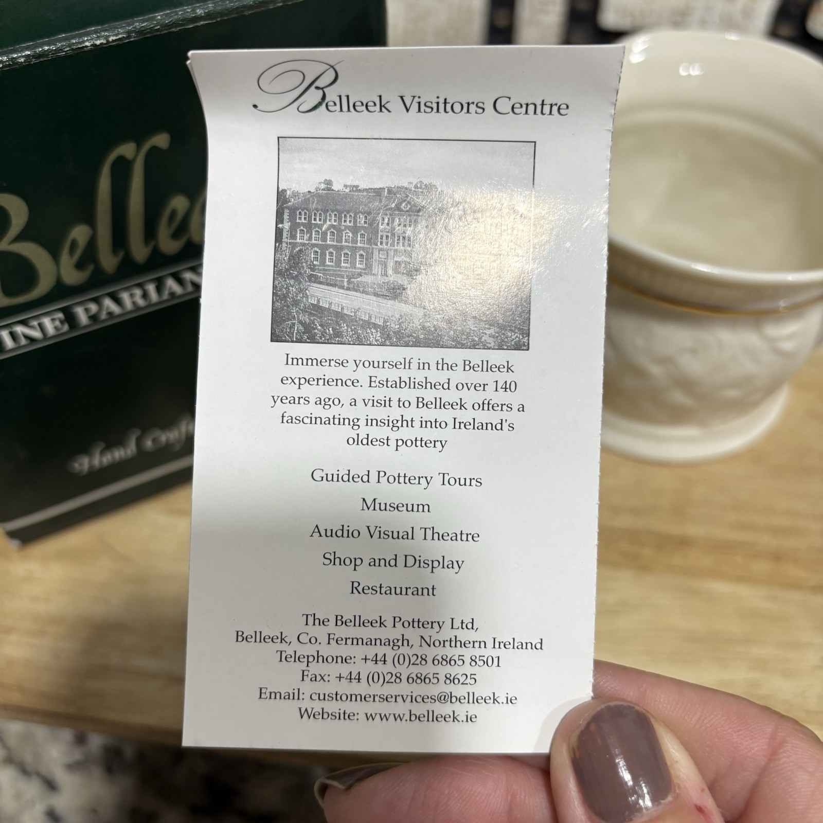 Belleek Parian Fine China Votive – NIB – Cream & Gold Trim- Ireland- RARE!