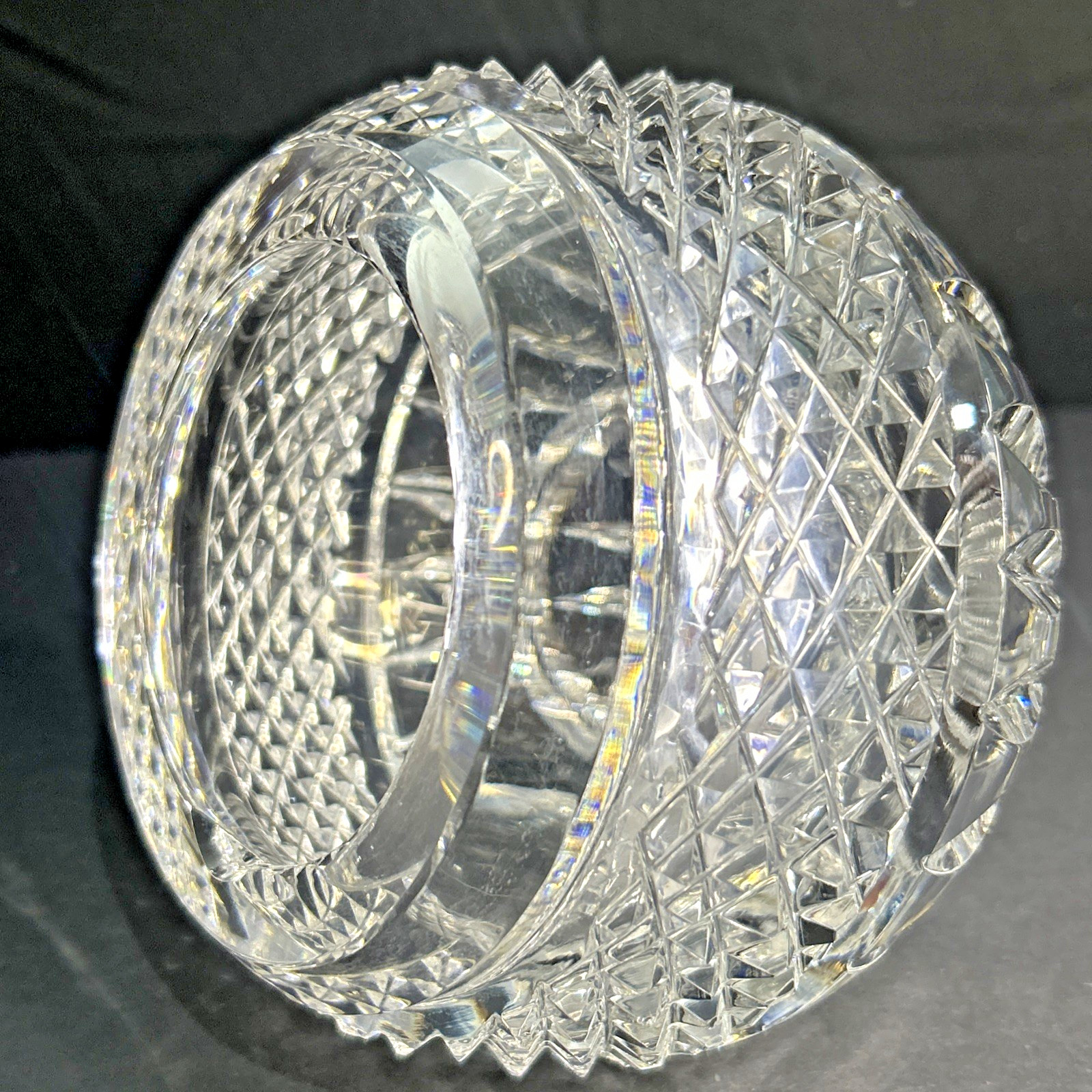 Crystal Orb Ashtray Side Tilt Dome Sphere Cigar Cigarette Holder BEAUTIFUL