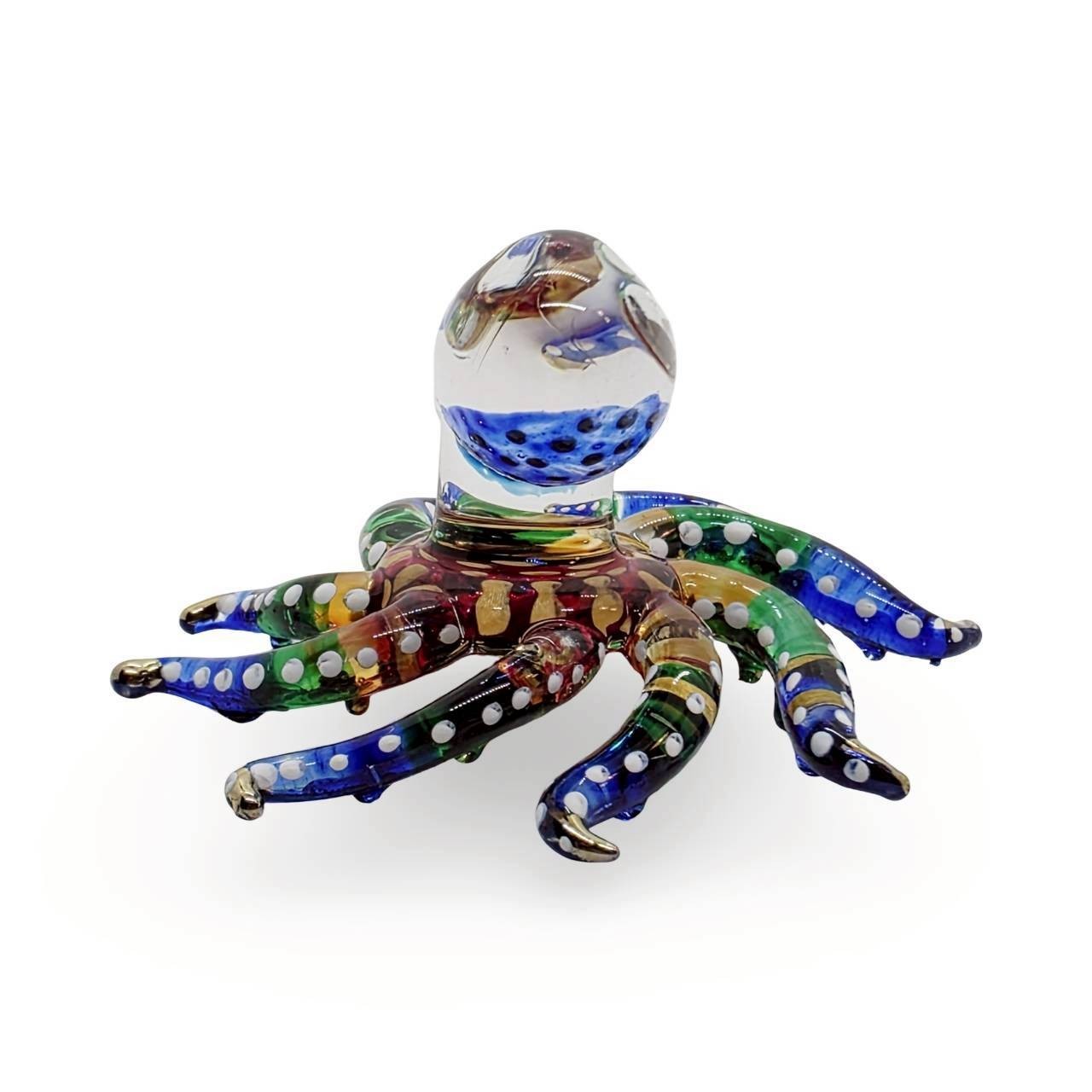 1½”L Octopus Glass Squid Miniature Aquarium Decor Sealife Animal Figurine Crytal