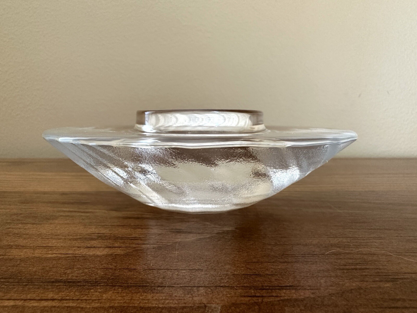 VINTAGE HOLMEGAARD DENMARK CRYSTAL SWIRL VOTIVE CANDLE HOLDER
