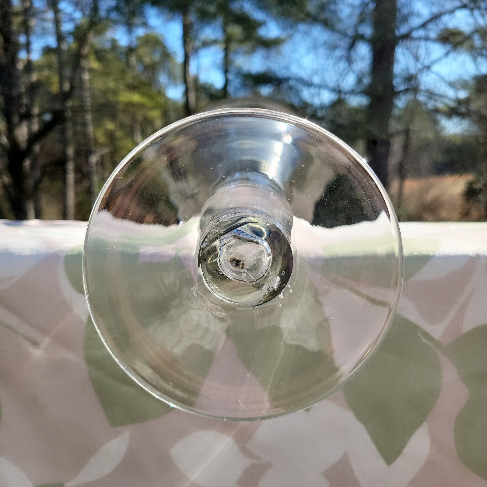 MCM Blenko Crystal Large Flared Clear Blown Art Glass Footed 15.75″ TRUMPET VASE