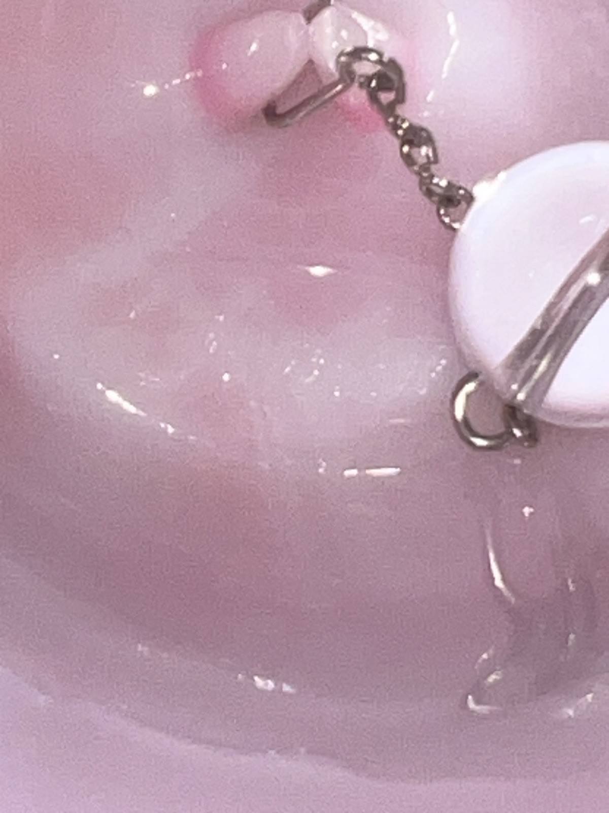 Vintage Fenton Glass Rosalene Pink Satin Opalescent Pearl Bell 6.75″