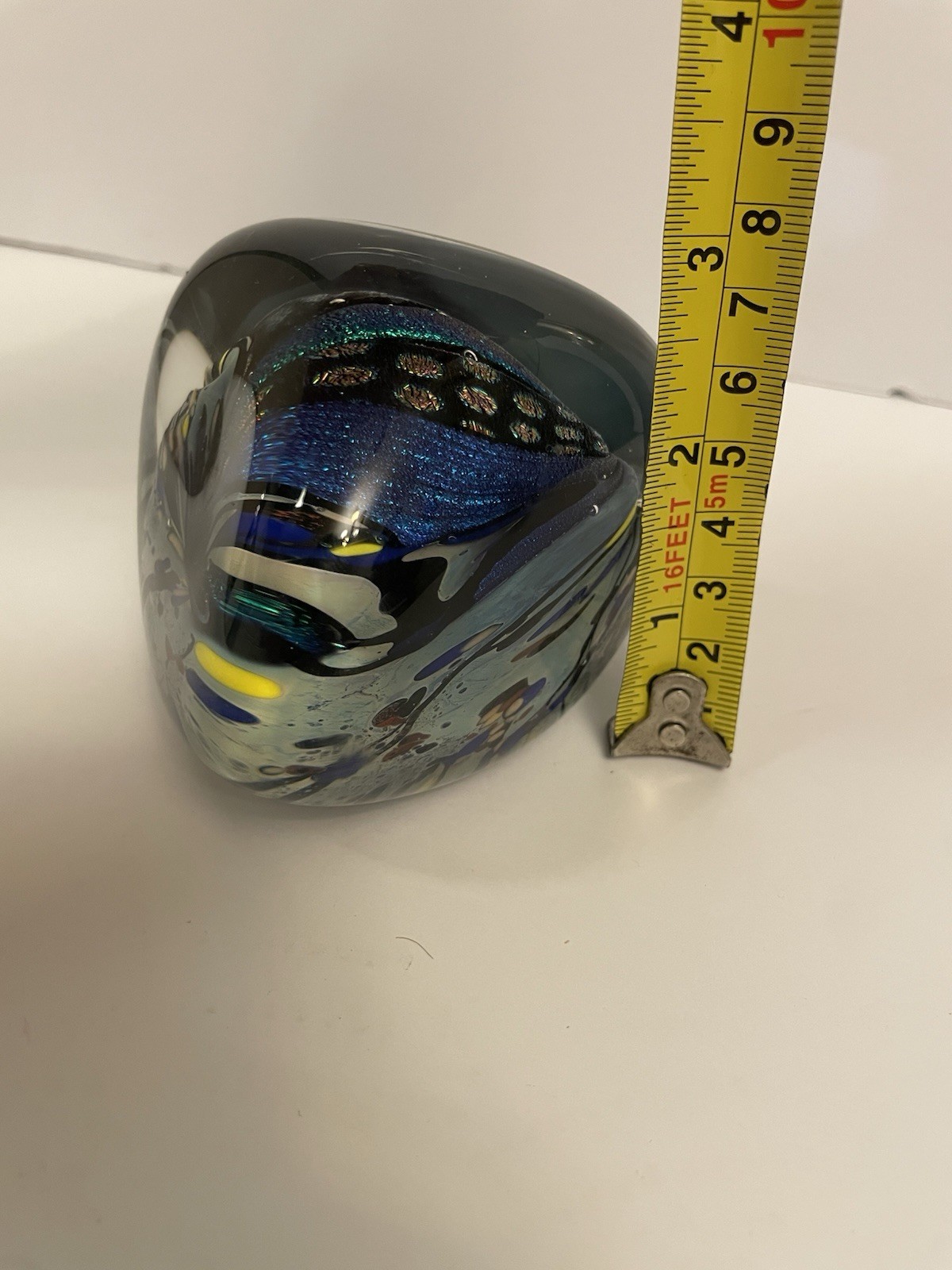 Vintage Art Glass Sculpture Signed Paperweight Undated