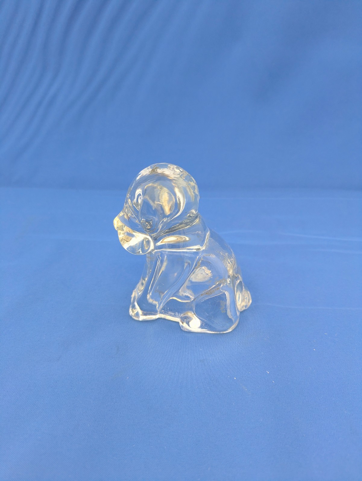 Vintage Clear Glass 3″ Dog Figurine Puppy