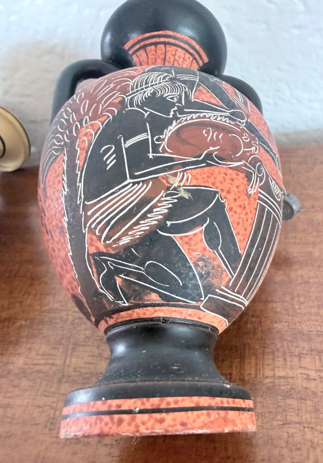 TWO Handmade in Greece Vases Signed Replica Copy Classical Period Urns W/Tags