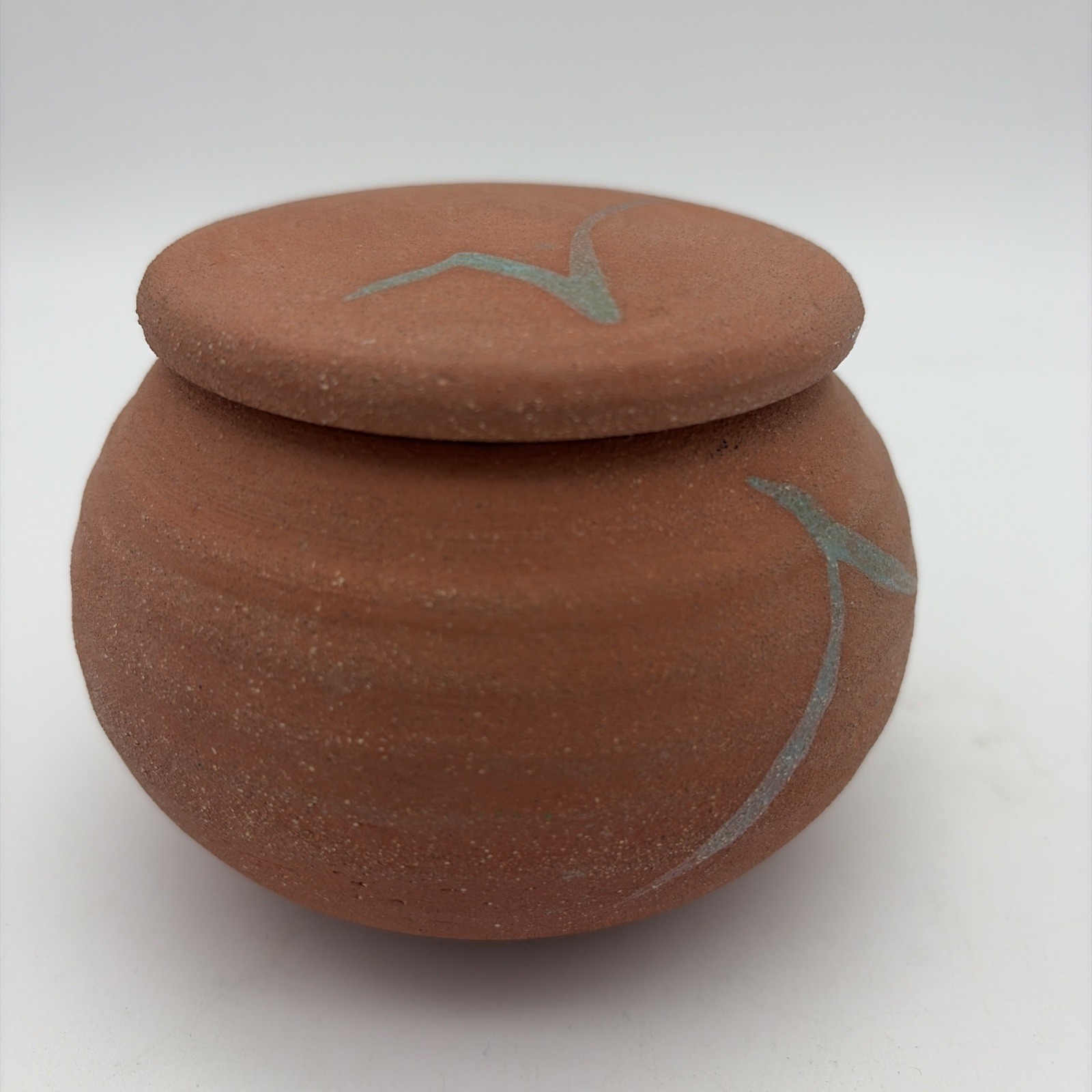 Vintage Terracotta Lidded Clay Pot Jar SIgned Art Pottery Studio Unbranded
