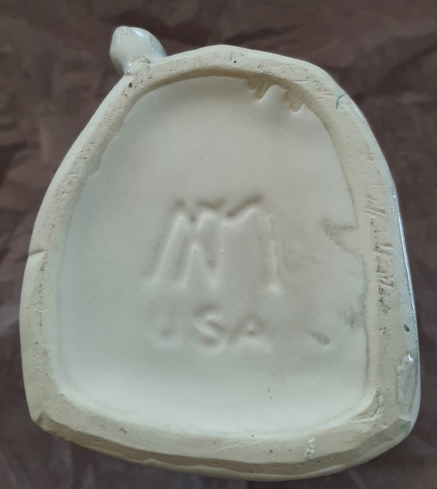 VINTAGE ORIGINAL NELSON MCCOY MATTE SATIN IVORY HAND VASE/PLANTER.