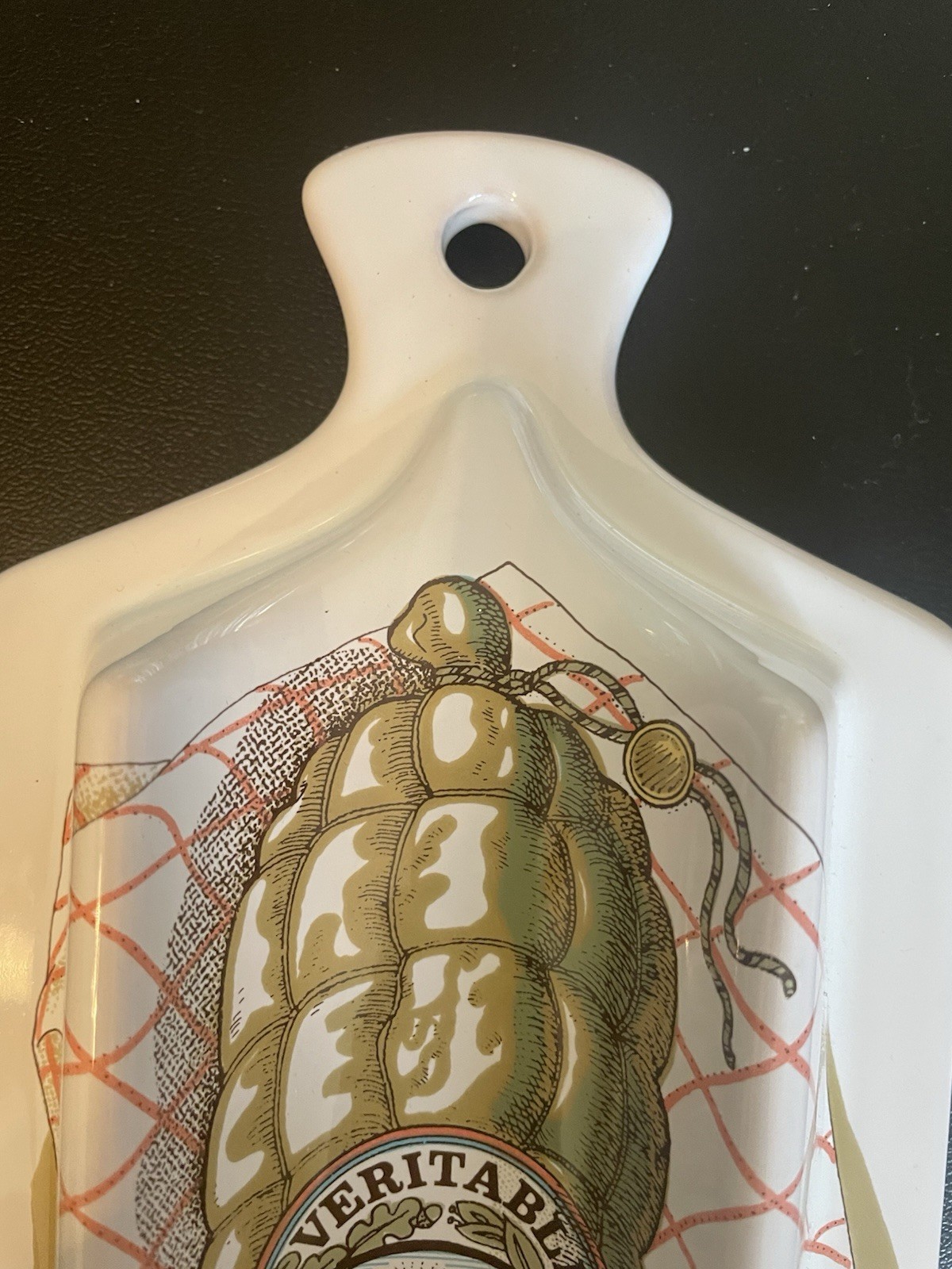 ESTELLO FRANCE Ceramic SAUSAGE Platter OR CHEESE SERVER /WALL HANGING Ex Cond!