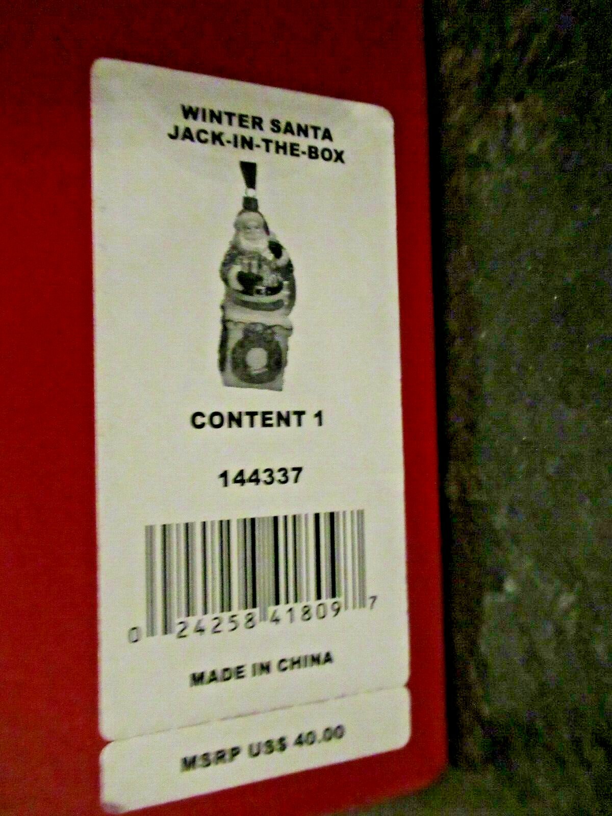Excellent Condition WATERFORD Christmas Ornament WINTER SANTA Jack In The Box