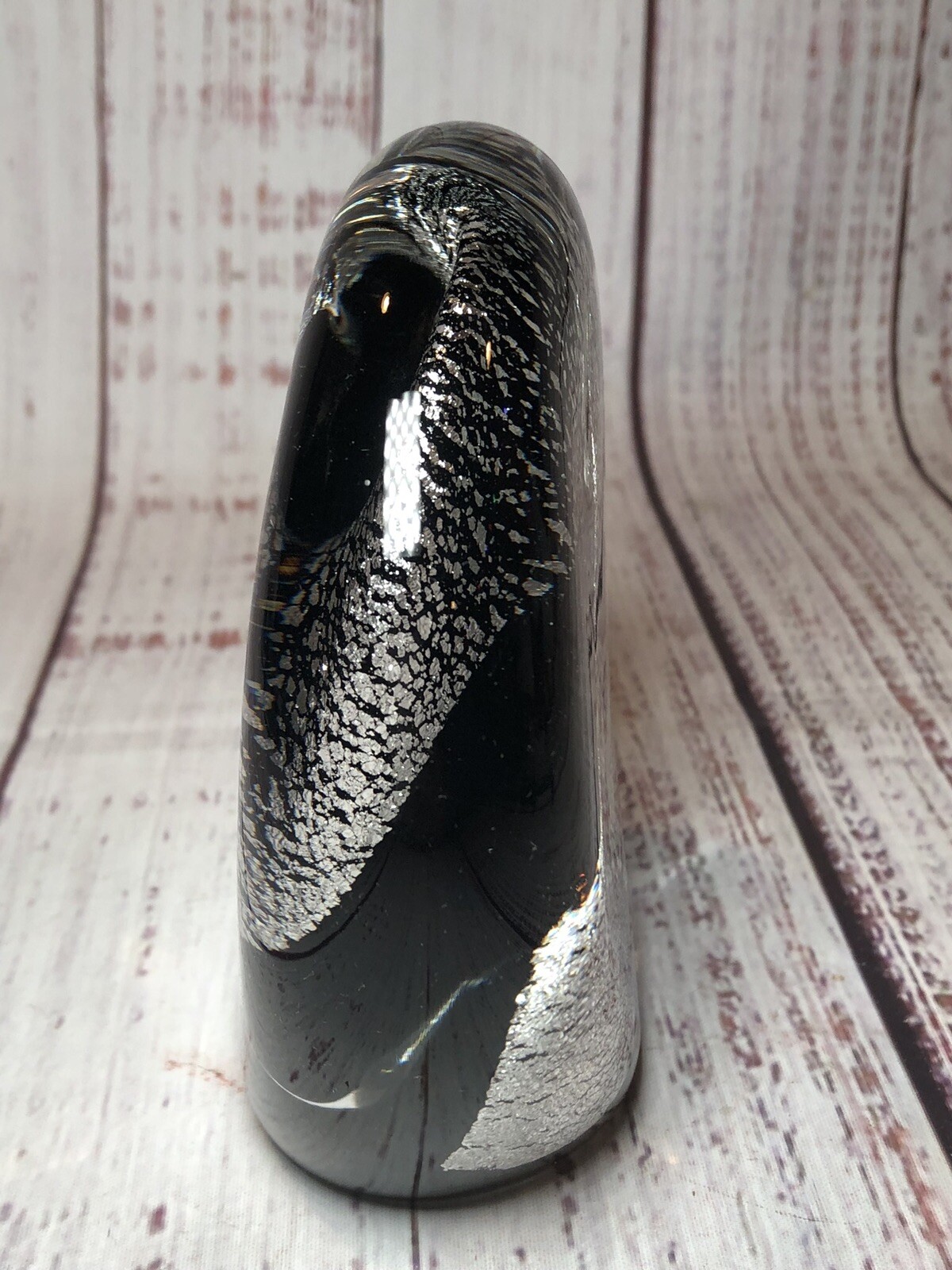 Signed Querandi Decorative Art Glass 1142 Paperweight In 925 Silver 5.5” 2.5 Lbs