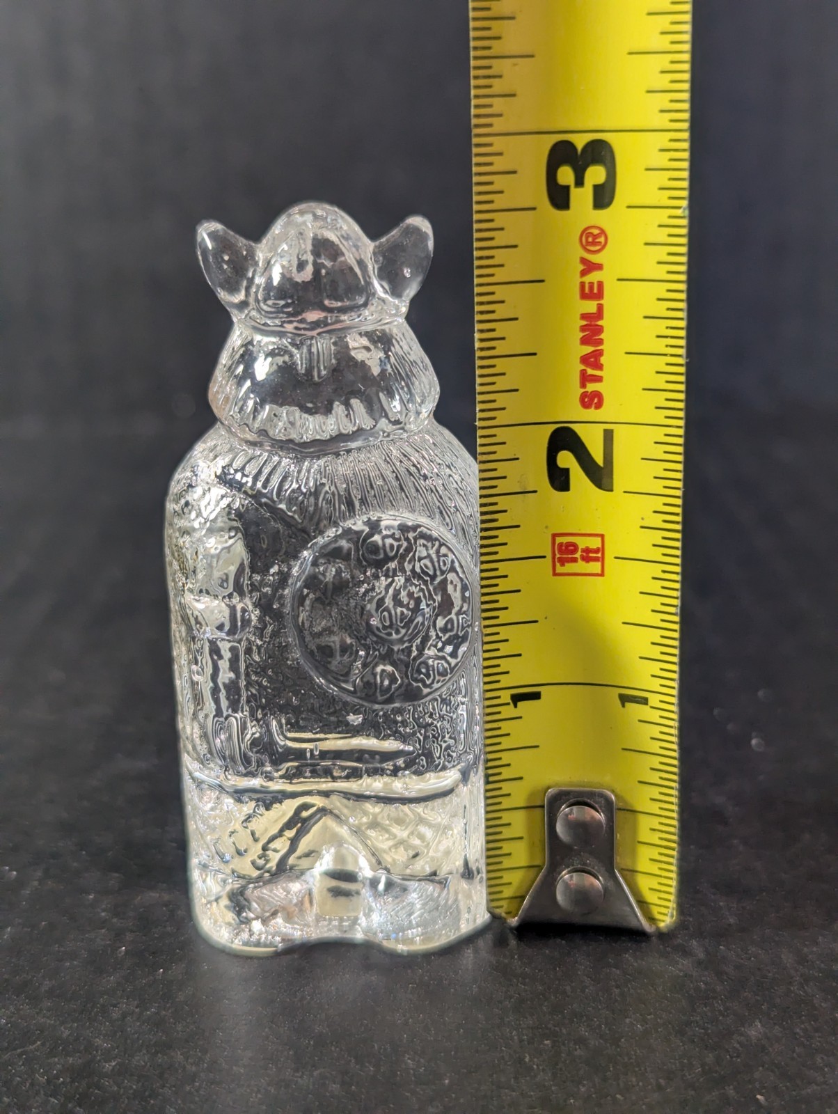 Vintage Lindshammar Crystal Paperweight Viking 2 3/4″ tall