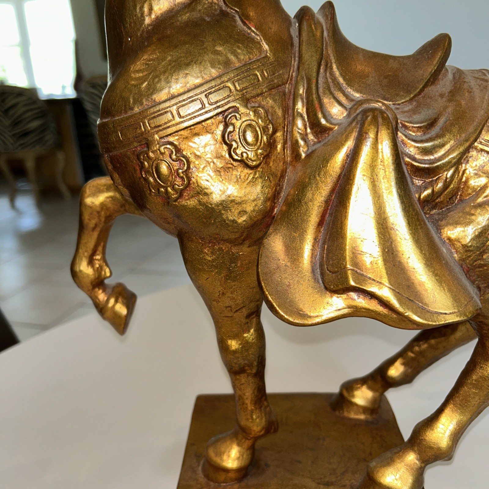 MCM Anthony Freeman McFarlin Gold Gilt 17” Pottery Tang Horse WOW