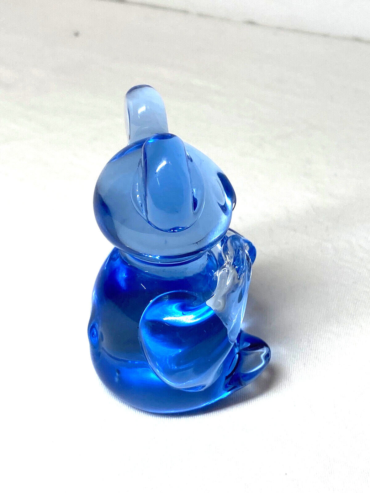 United States Commemorative Fine Art Gallery BLUE Glass BEAR 3”