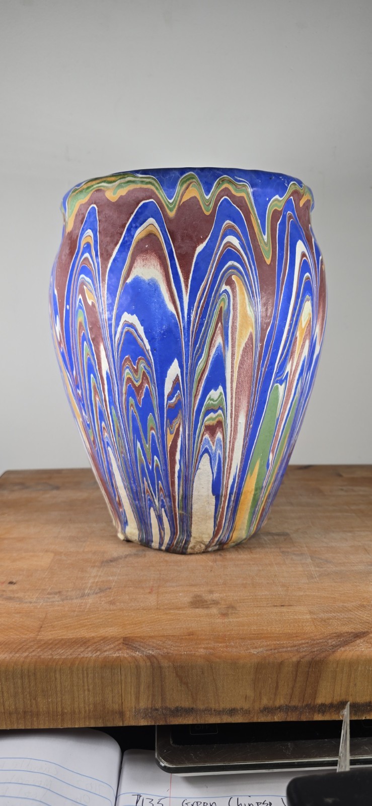 Vintage Ozark Roadside Pottery Stoneware Drip Vase 9.5 Inch Planter