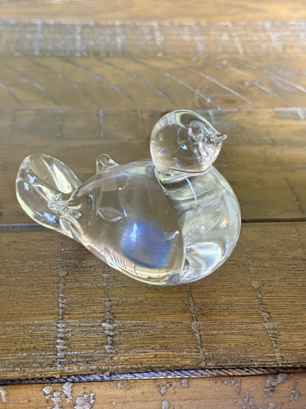 Vintage Signed Vilca Italy Lead Crystal Bird Figurine Hand Blown 3.25” inch