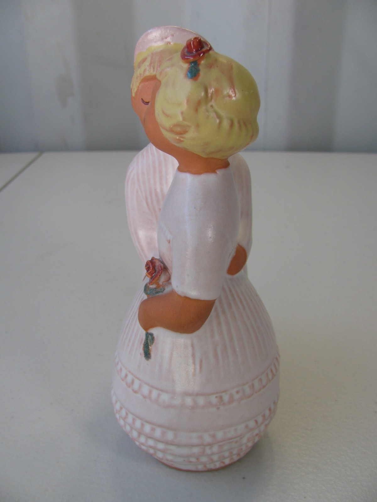 Vtg Jie Gantofta Sweden Pottery Boy Kissing Girl Couple Figurine Scandinavian