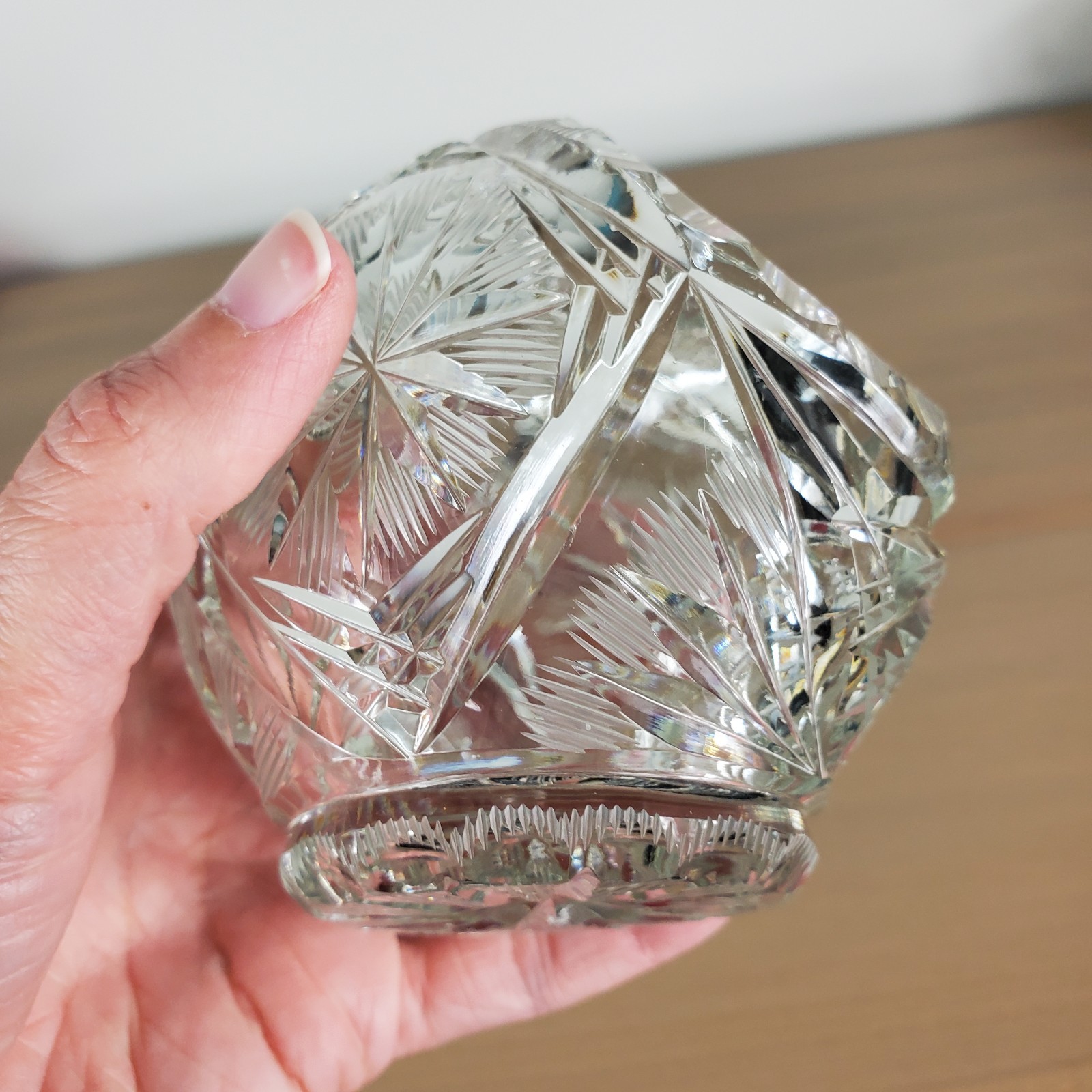 Crystal Basket Cut Glass Leaded Pretty Beautiful Fabulous