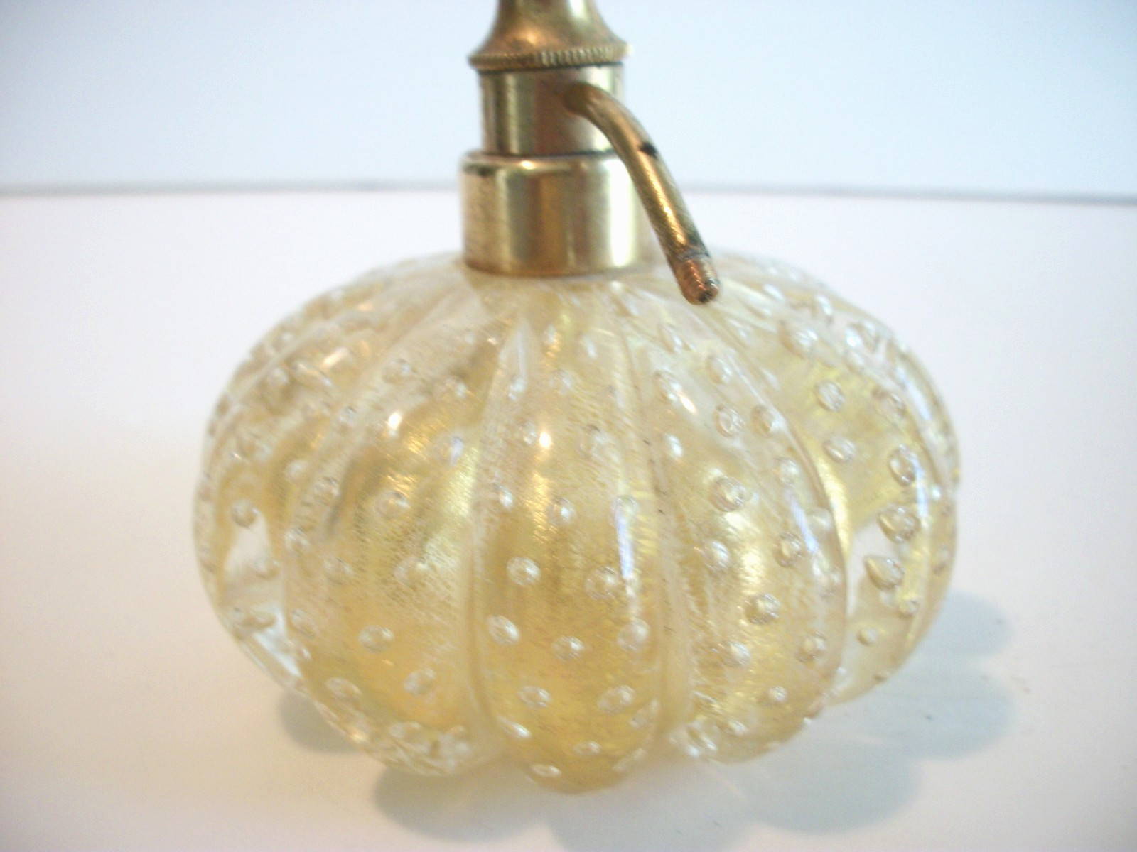 Vintage Gold Bubble Glass Perfume Bottle