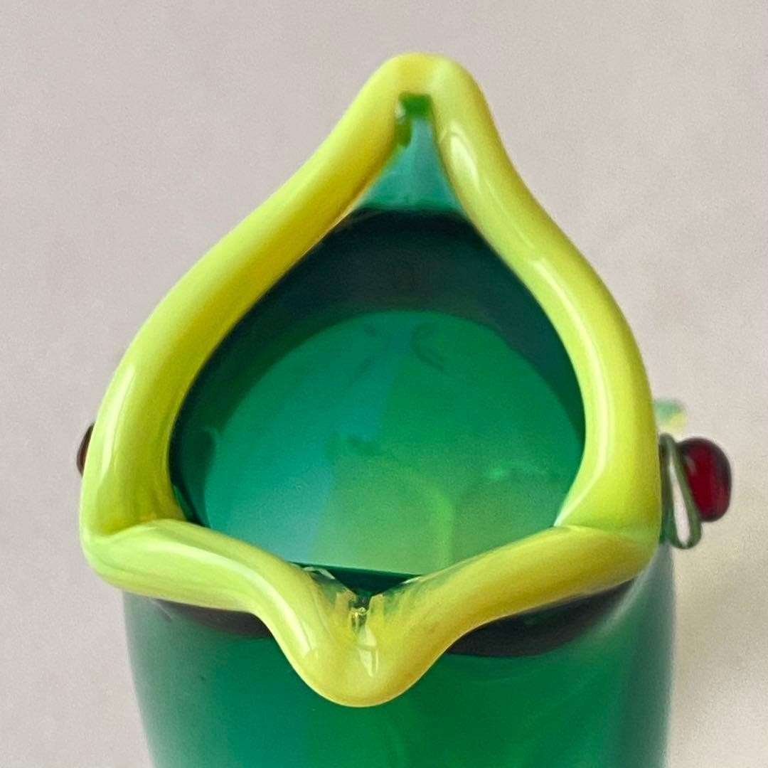 Venini Murano Glass “Fulvio Bianconi” Pesci Fish Flower Vase 1993 Vintage Italy