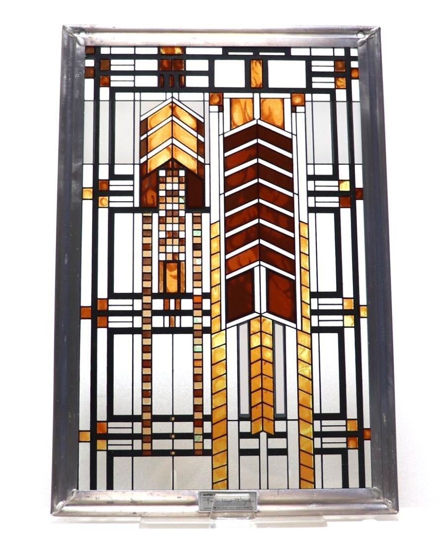 Frank Lloyd Wright Art Work “Autumn Sumac” Vintage stained glass Rare Used