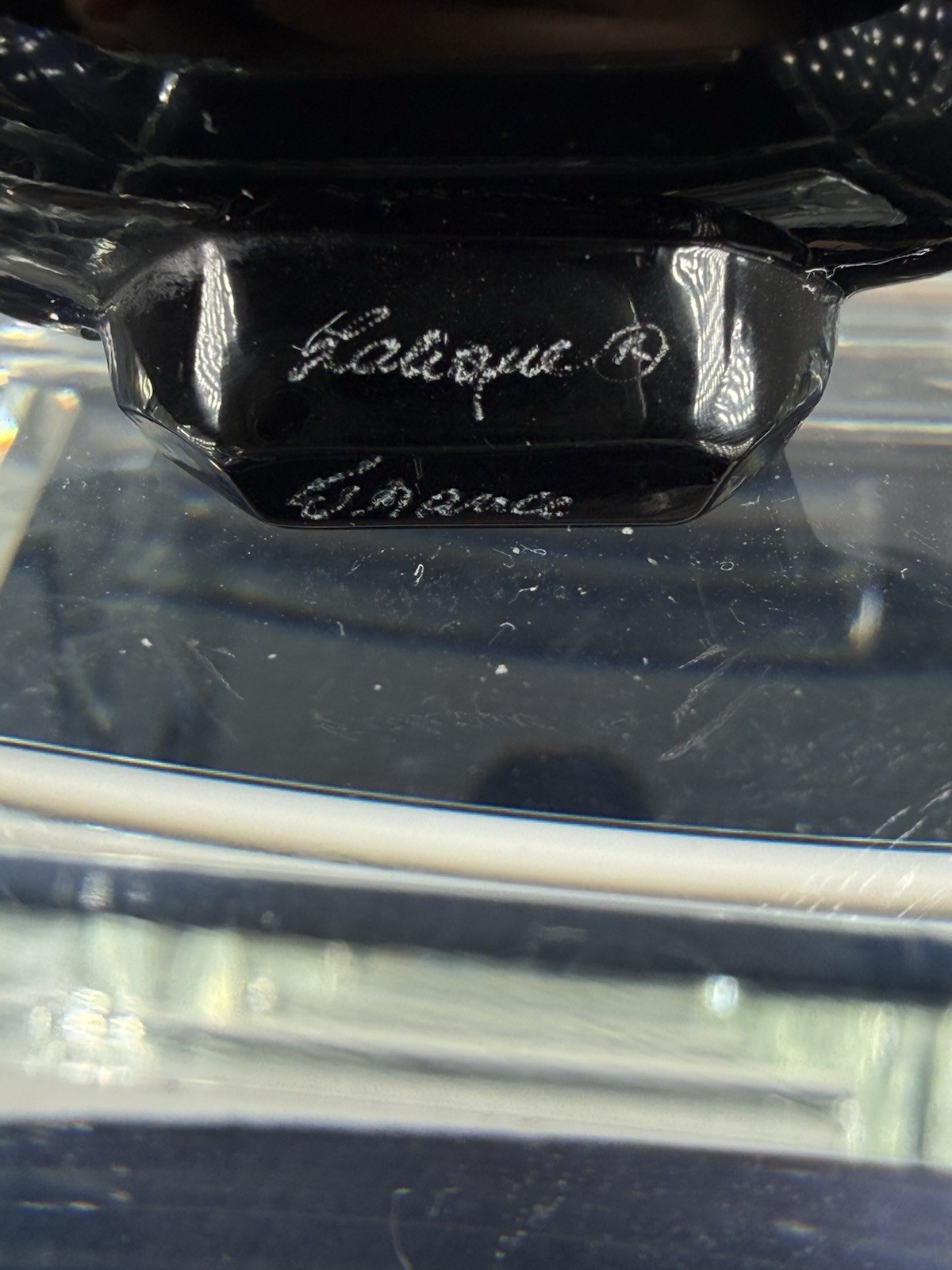 Lalique Crystal Black Fish Figurine Seal Signed Glass France