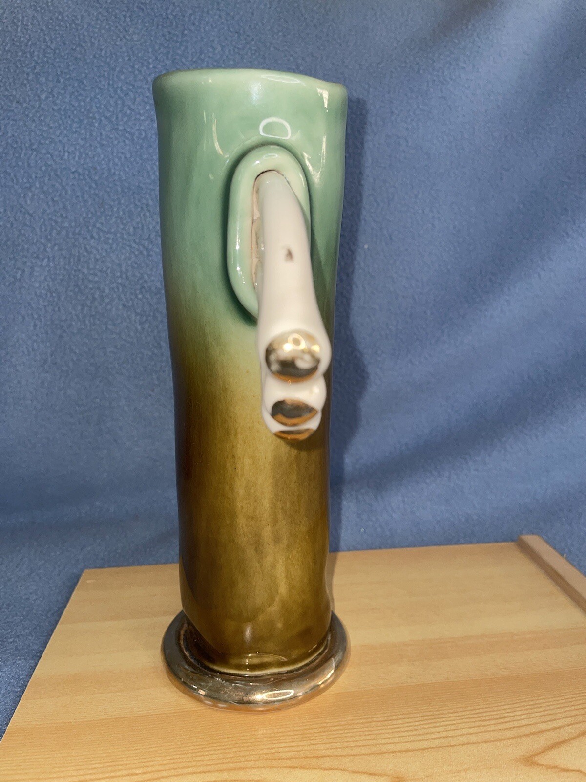 VTG 1979 Modern Contemporary Studio Art Drip Glaze Pottery Vase Pam Herd Swung