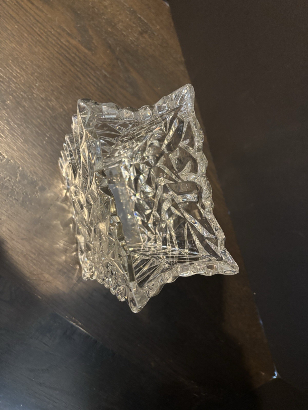 Vtg ROSENTHAL Studio-line 9″ Clear Crystal Crinkle Tutenbag Bag Vase Germany