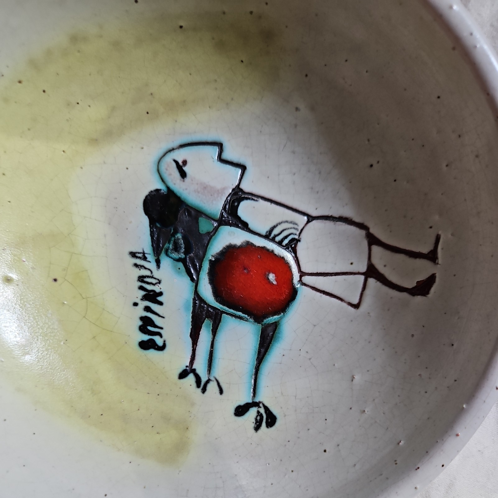 SUSAN ESPINOSA SIGNED VINTAGE PUERTO RICO POTTERY 6-1/2″ BOWL