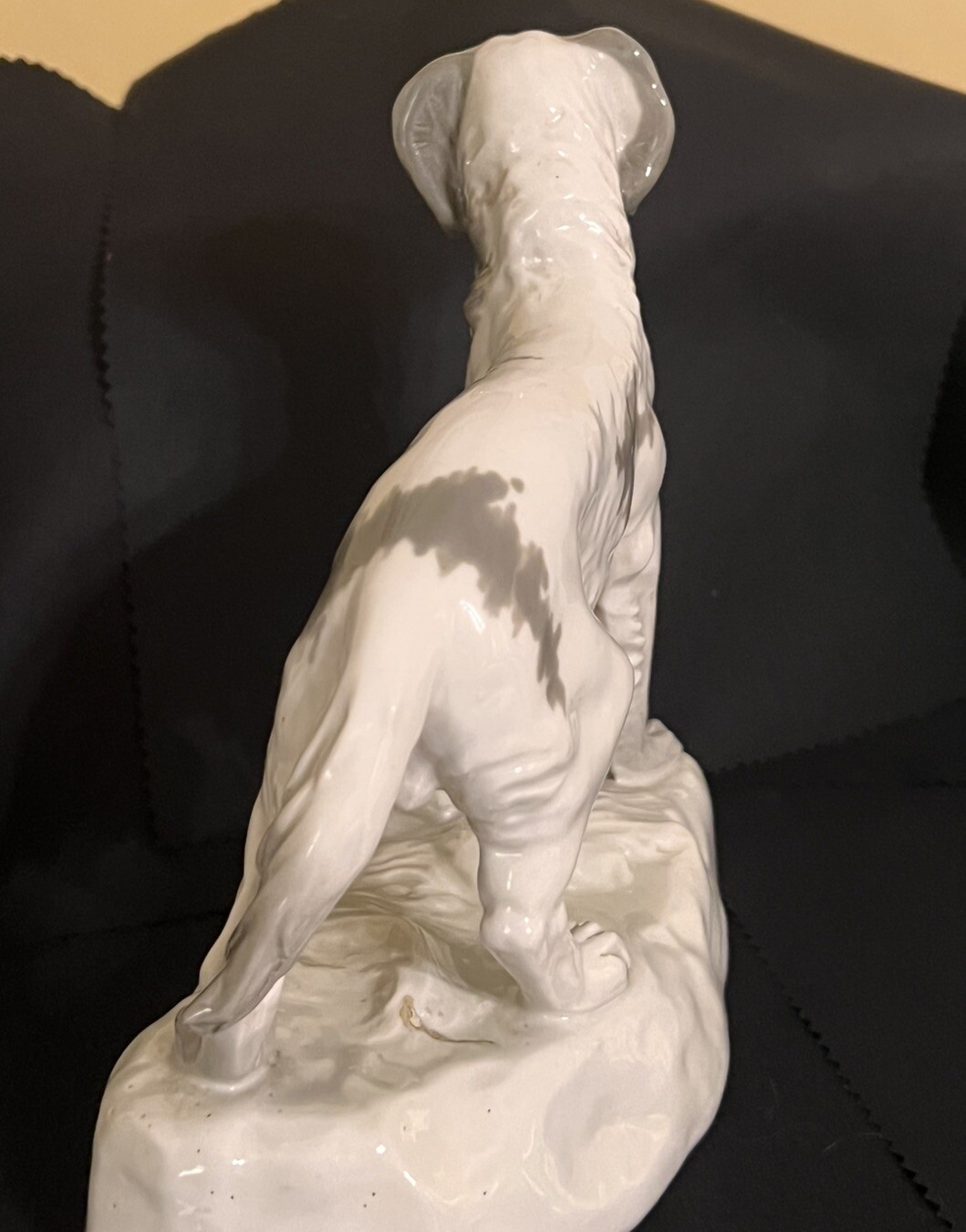Amphora Czechoslovakia. Rare Hand-painted porcelain figurine Hunting Dog Borzoi?