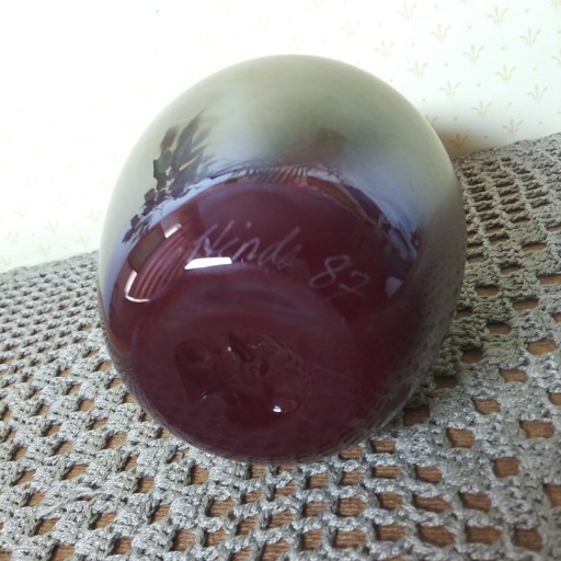 Iridescent Art Glass 5.5″ Vase Oil Slick Rainbow Hand Blown Studio Glass Signed