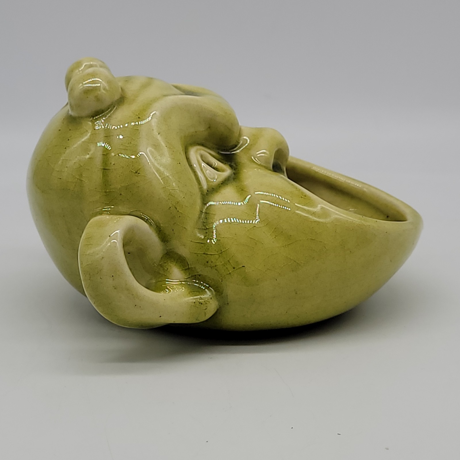 Rare Rookwood Cherokee Devil Ashtray Chartreuse Green 2457 Art Pottery 1946 Mask