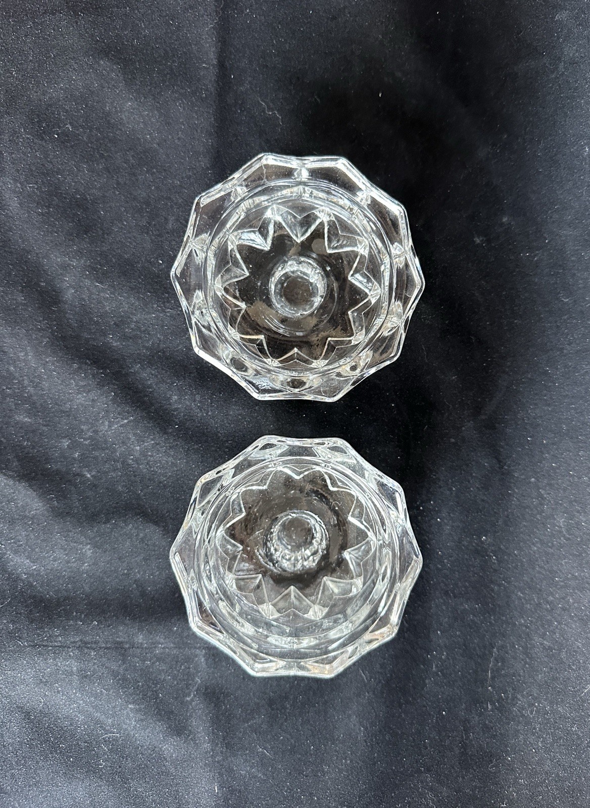 Set of 6 Fostoria American Candle Holders for Tapered or Votive Candles