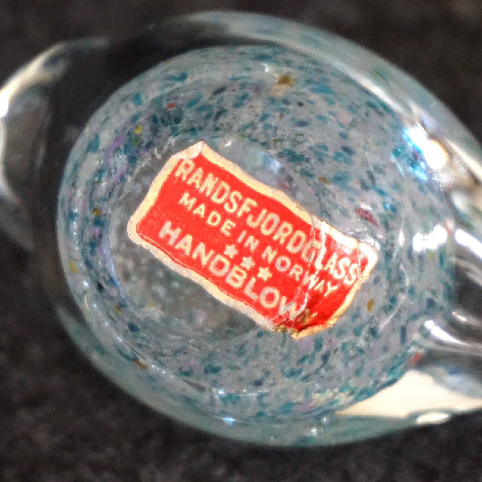 Randsfjord Art Glass Bird Paperweight Figurine Norway Handblown ** READ