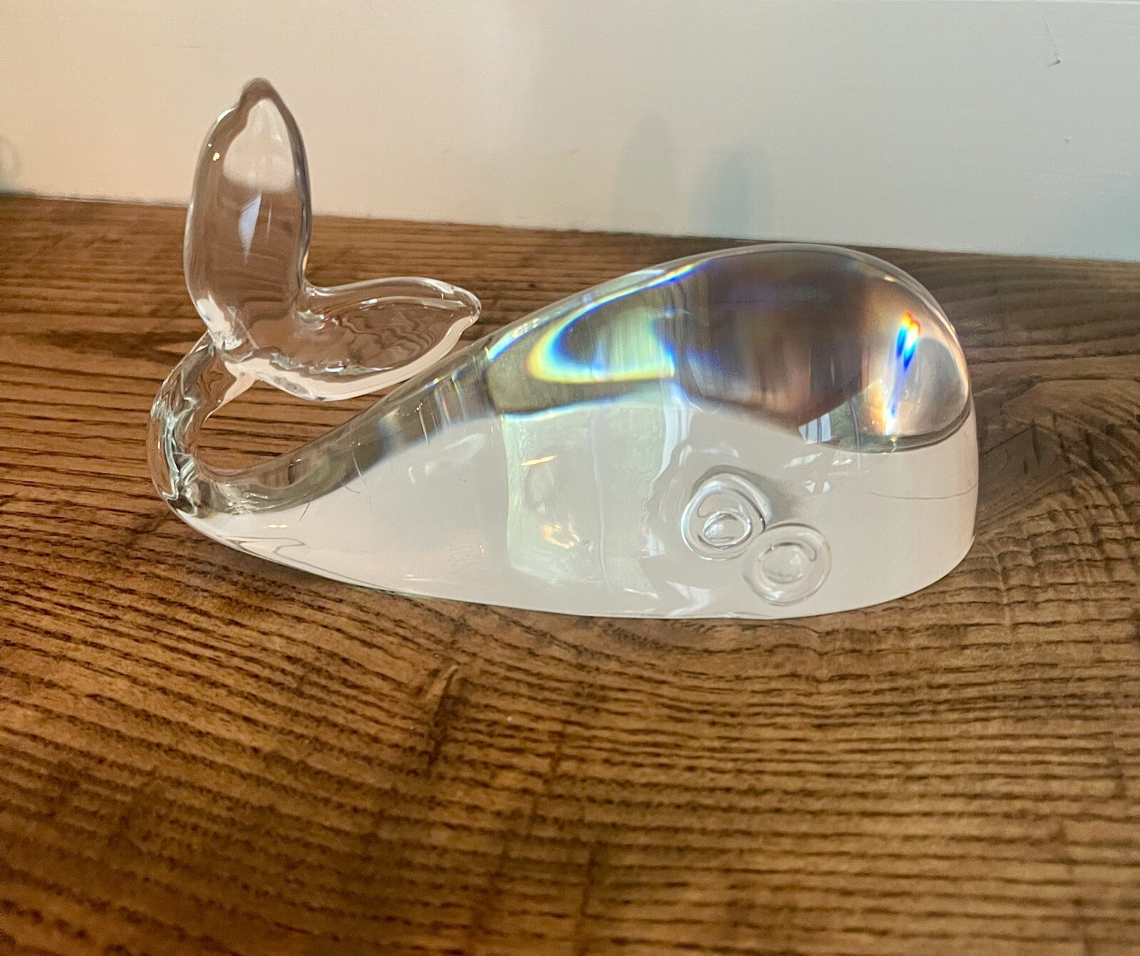 STEUBEN-Lloyd Atkins for Steuben MCM Sperm Whale Paperweight-C. 1956-Signed