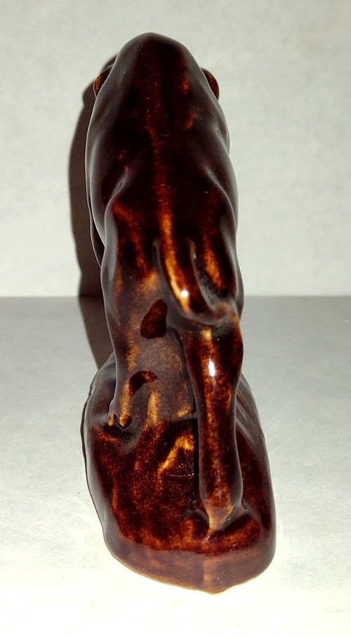 Rosemeade North Dakota Art Pottery Ceramic Buffalo Bison Figurine ND 3 1/2″ Tall