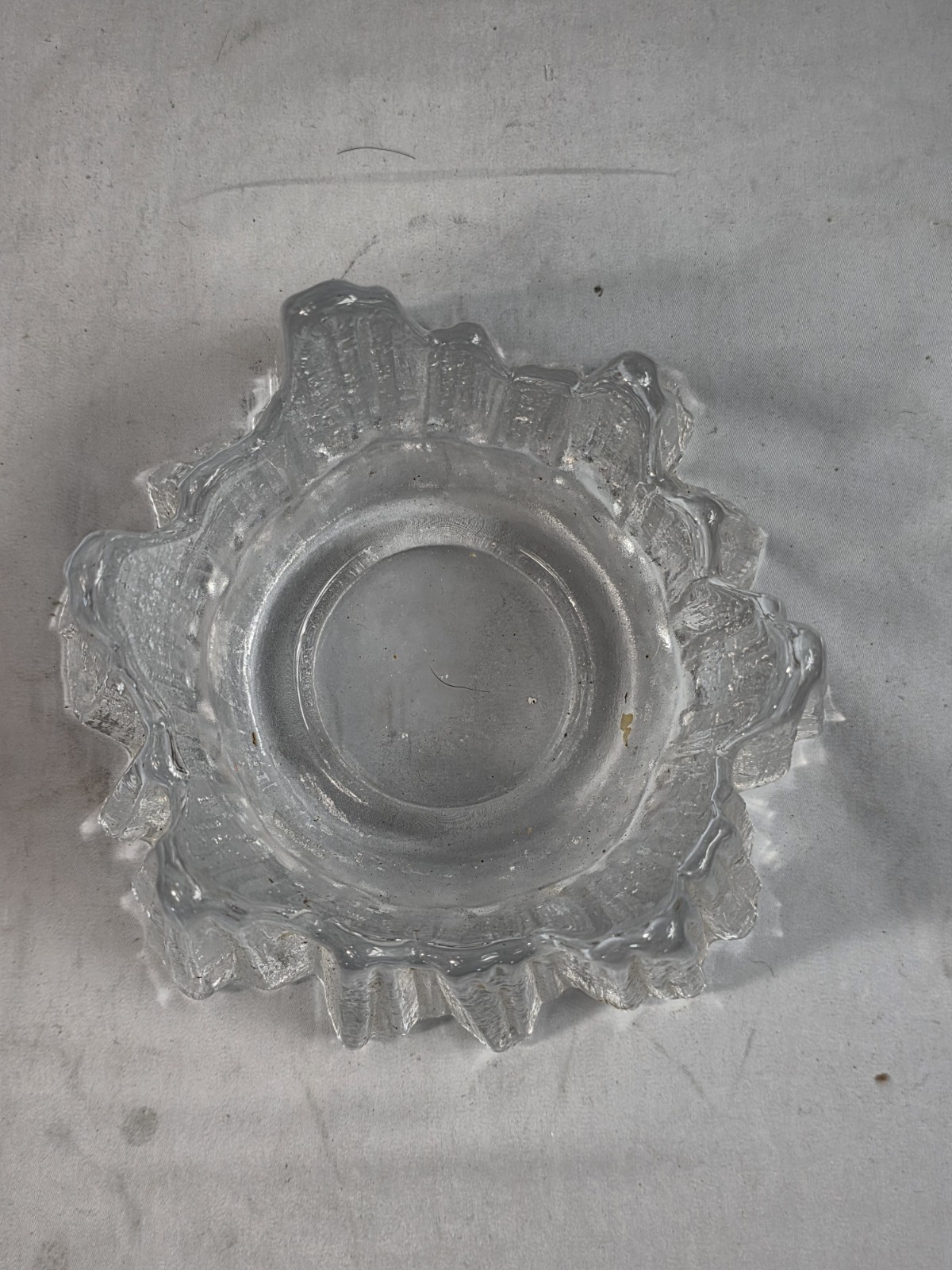 MCM Rune Strand Nybro Crystal Swedish Art Glass Volcano Votive Candle Holder 104