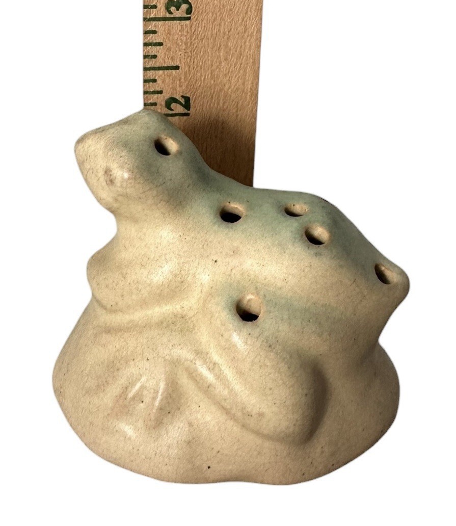 Vintage Rosemead North Dakota Floral Frog With Nine Holes 3”W X 3”D X 2.25” H