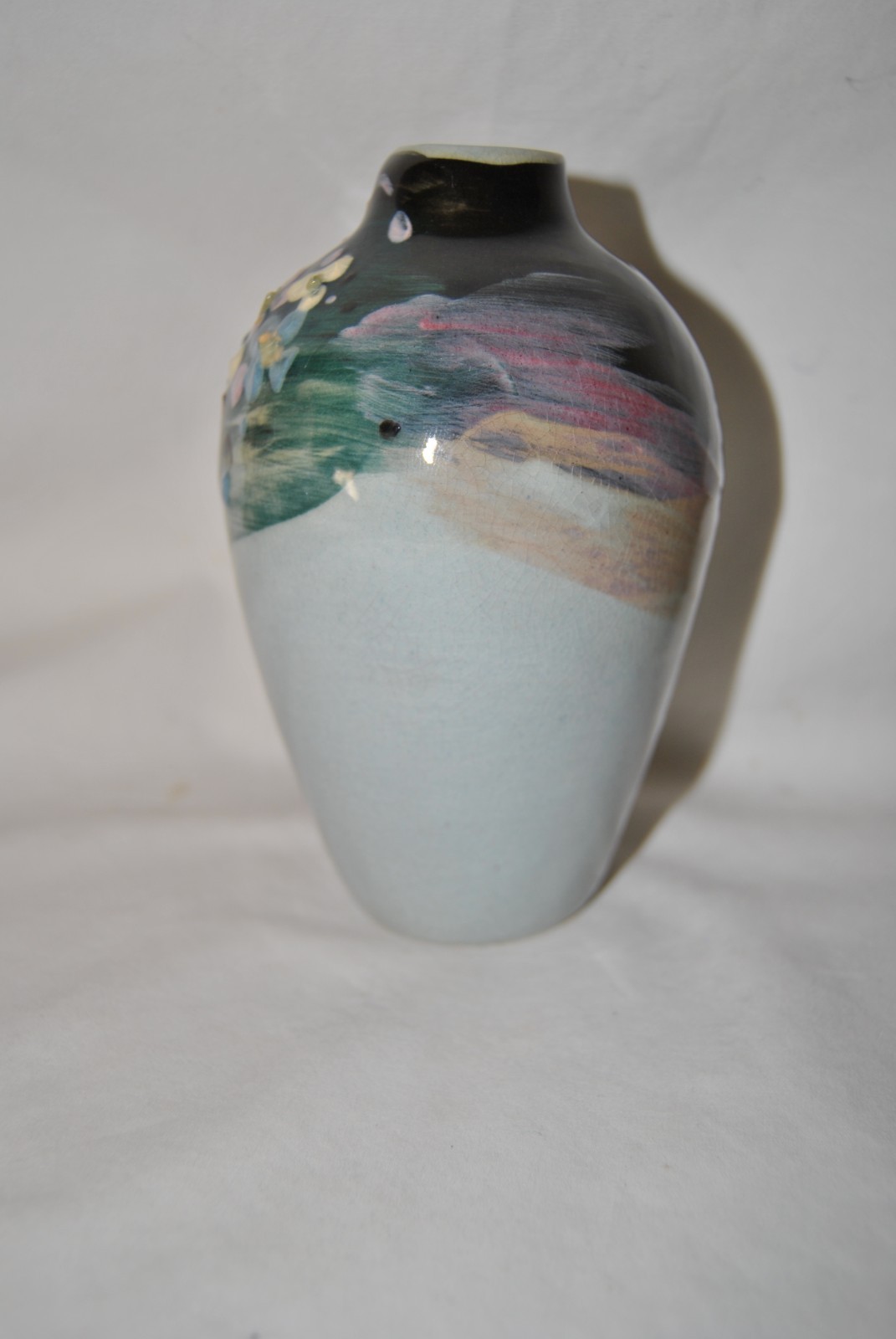 Weller Etna Vase With Hand Painted Flowers Multicolored